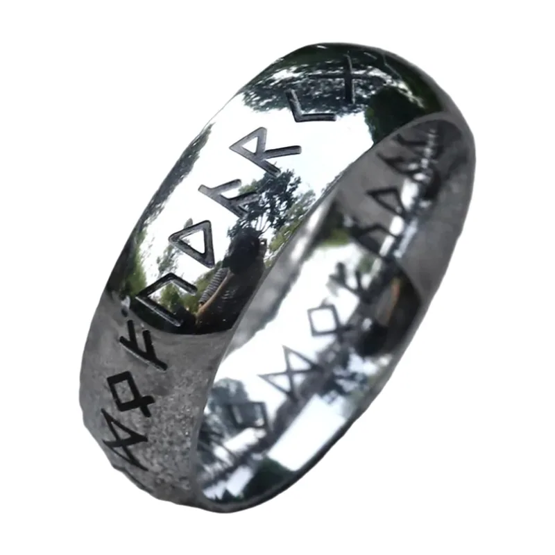 Wikinger Runen Spinner-Ring aus 316L Edelstahl