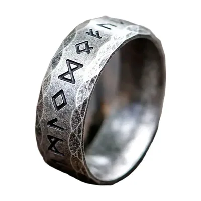 Anillo de Runas Odín Vikingo de Acero Inoxidable