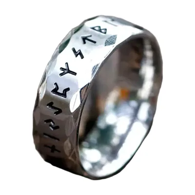 Anillo de Runas Odín Vikingo en Acero Inoxidable 316L