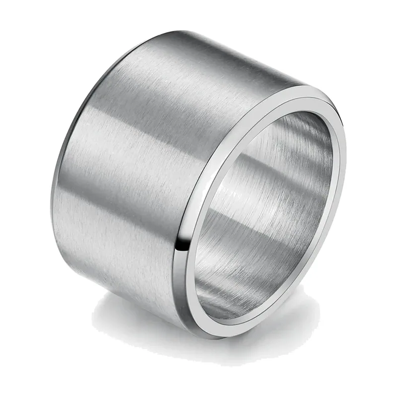 Bague Large Brossée, Acier Inoxydable 316L