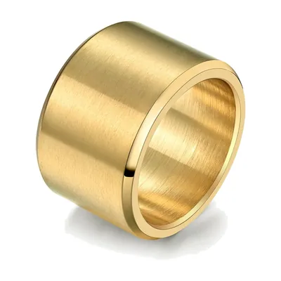Wide Brushed Band Ring, 316L Stainless Steel