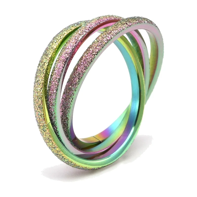 Verschlungener Triple-Band Ring mit mattem Finish, Edelstahl