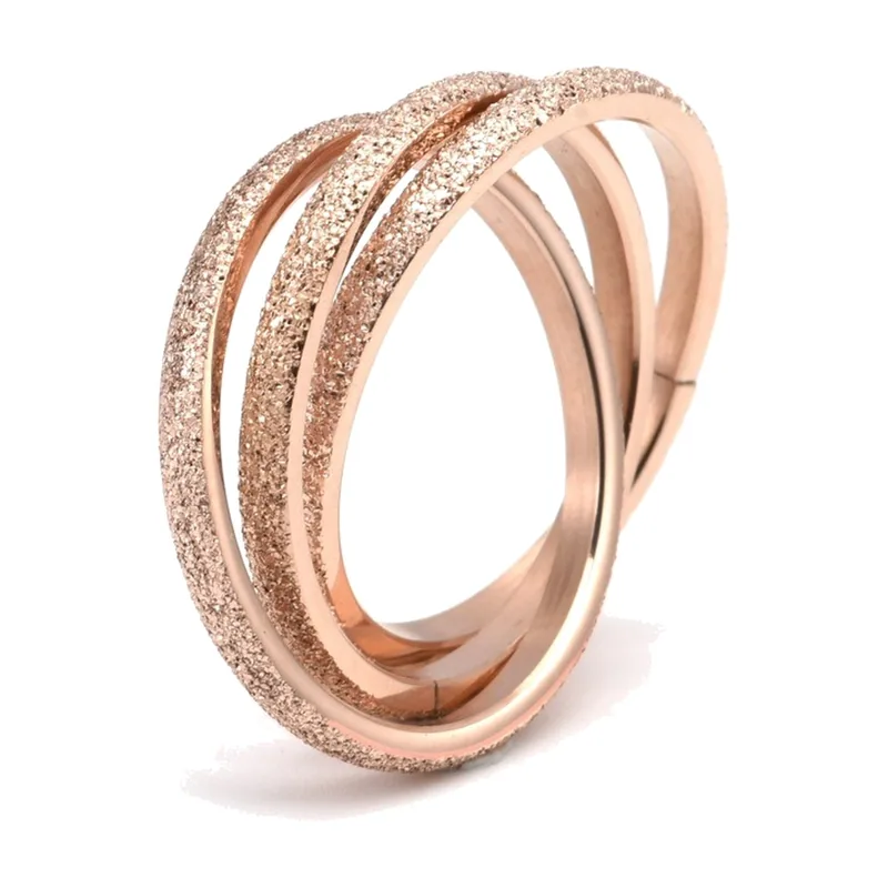 Dreifach-Bandring mit mattiertem Finish, Edelstahl 316L