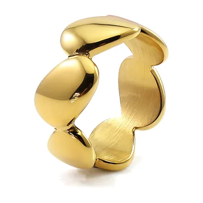 Wellen-Muster Ring für Herren, polierter Edelstahl