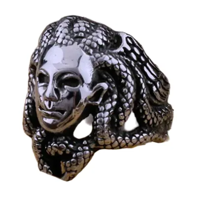 Medusa Head Statement Ring, Greek Mythology, Stainless Steel