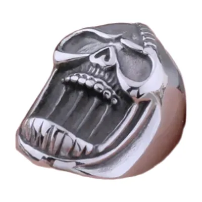 Gothic Skull Statement Ring, 316L Stainless Steel