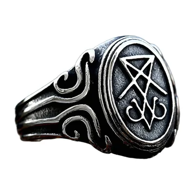 Lucifer Occult Signet Ring, 316L Stainless Steel