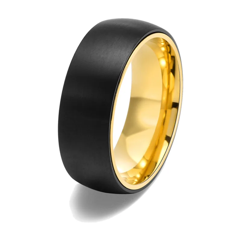 Anillo giratorio cepillado para hombre, acero inoxidable