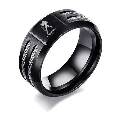 Anillo de Acuario con Detalles Trenzados, Acero Inoxidable