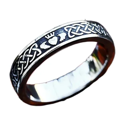 Anillo de Nudo Celta y Corona, Acero Inoxidable