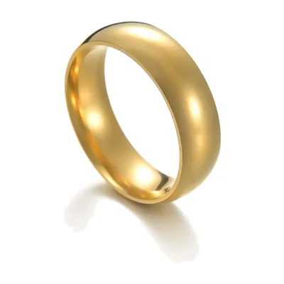 Anillo de Banda Pulido, 6mm Estilo Sencillo, Acero Inoxidable