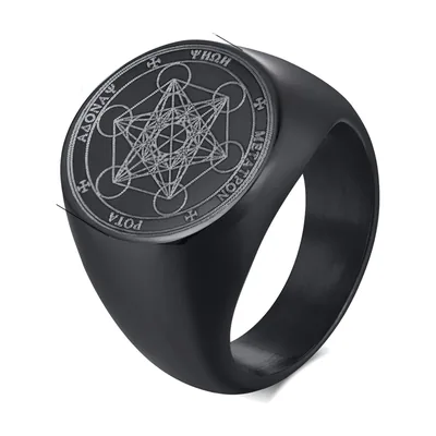 Anillo Sello del Sello de Salomón, Acero Inoxidable 316L