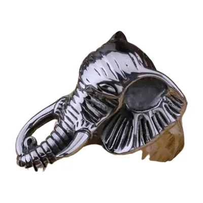 Anillo de Cabeza de Elefante, Acero Inoxidable 316L