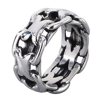 Anello a Maglia Cubana, Acciaio Inossidabile 316L