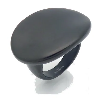 Anillo Sello Ovalado en Negro, Acero Inoxidable 316L