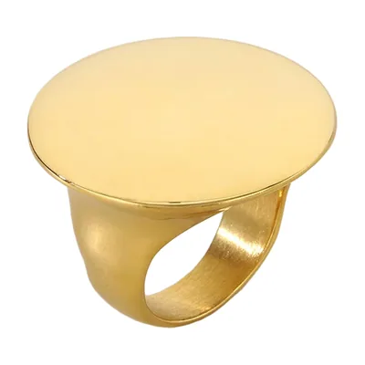Anillo Sello Redondo de Cara Pulida, Acero Inoxidable