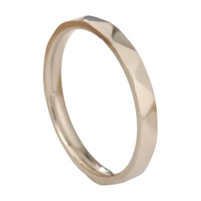 Bague Géométrique à Facettes, Acier Inoxydable 316L