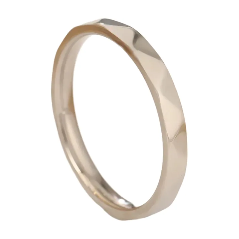 Bague Géométrique à Facettes, Acier Inoxydable 316L