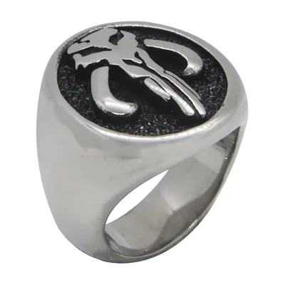 Anillo Sello con Motivo de Alien, Acero Inoxidable