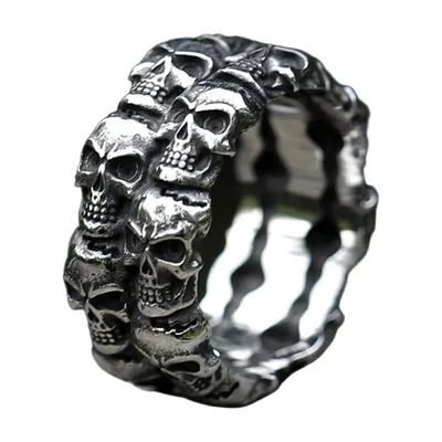 Anillo Aegishjalmur de Calaveras, Acero Inoxidable