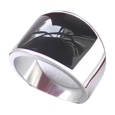 Anillo Sello con Piedra Ojo de Gato, Acero Inoxidable