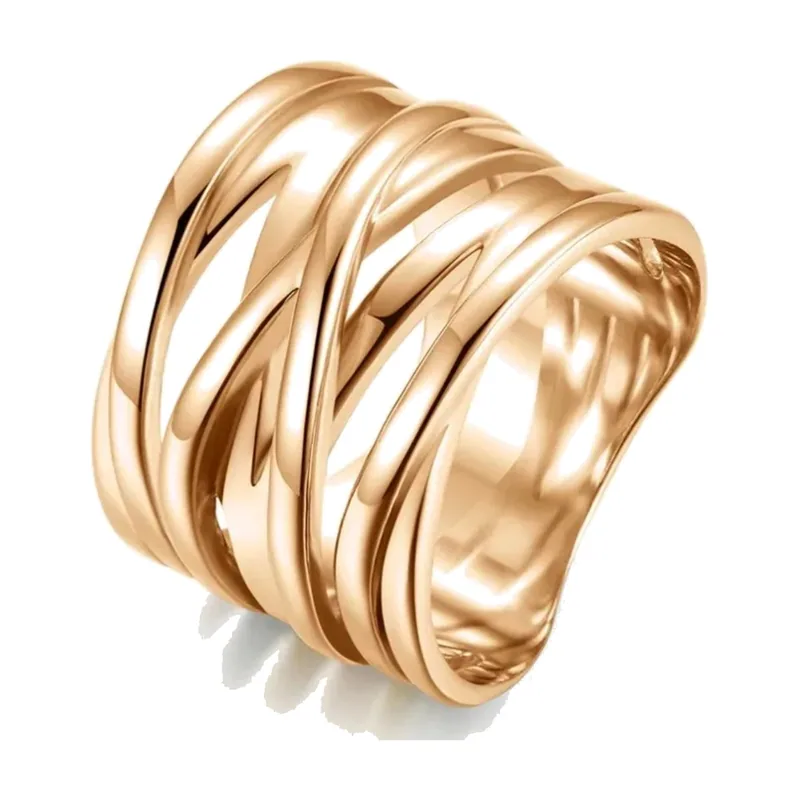 Bague Entrelacée pour Homme, Acier Inoxydable Poli