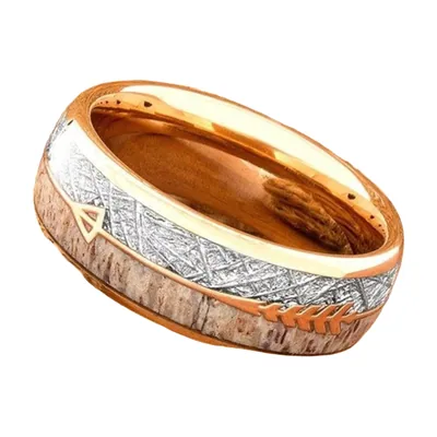 Bague à Motif Flèche avec Pierre Rouge, Acier Inoxydable