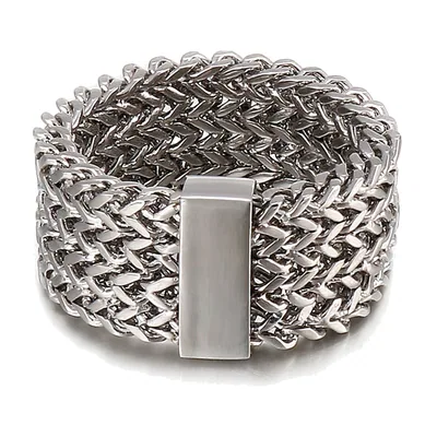 Herrenring mit geflochtenem Kettenmuster, Edelstahl 316L