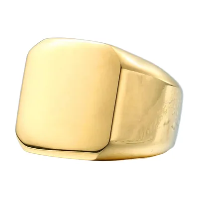 Anillo Sello Cuadrado, Acero Inoxidable Pulido