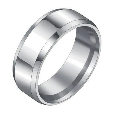 Quadratischer Ring mit Buchstaben-Gravur, Edelstahl