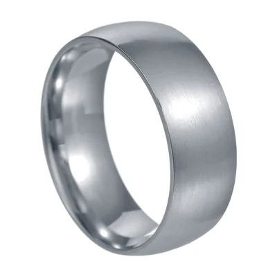 Anillo de Banda Cepillado, 8mm Acero Inoxidable