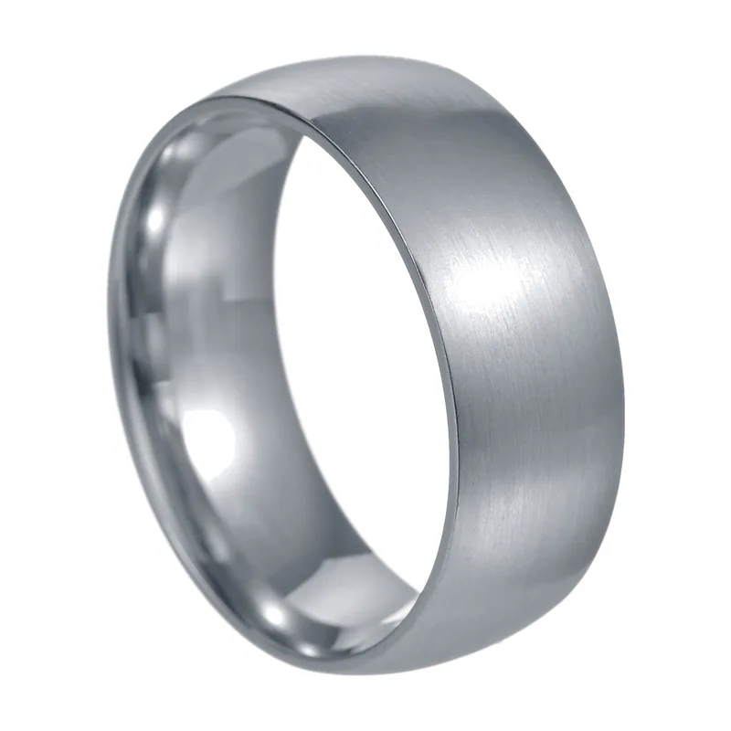 Bague Alliance Brossée, 8mm Acier Inoxydable