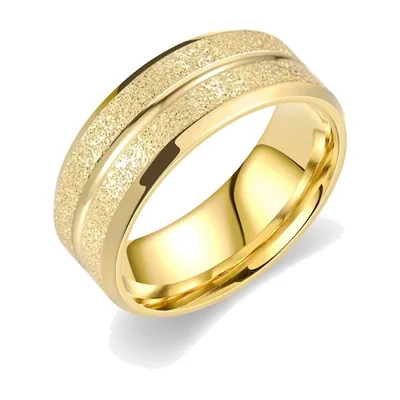Anillo de banda con ranura y acabado mate, acero inoxidable