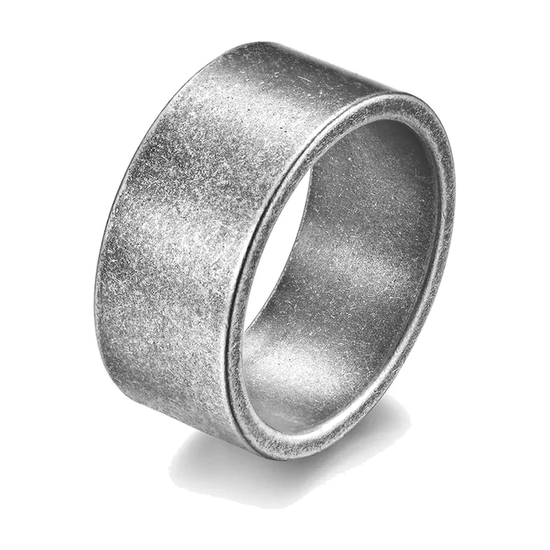 Brushed Wide Band Ring, 316L Stainless Steel