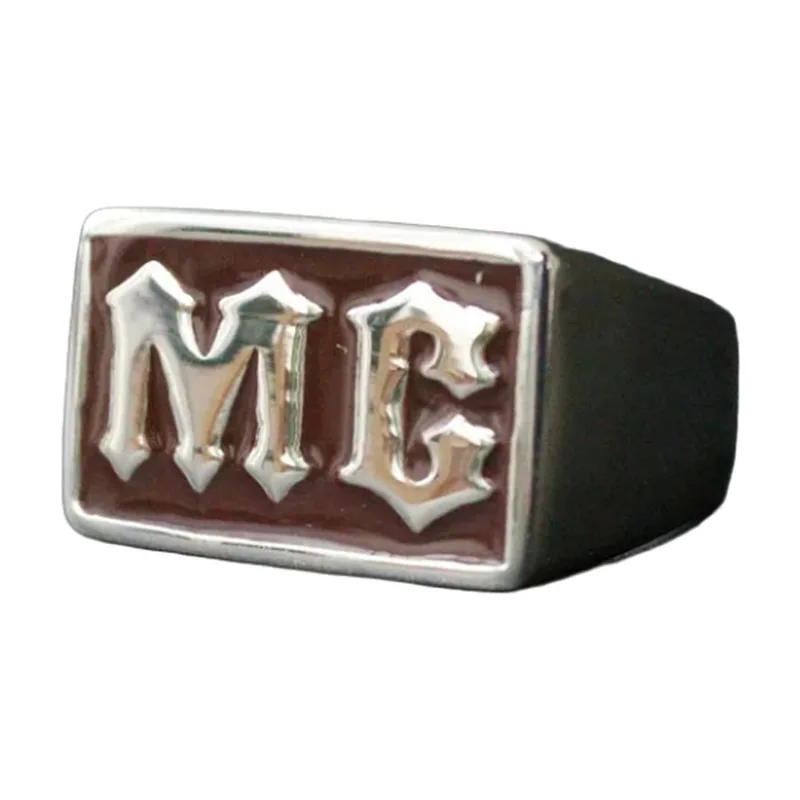Chevalière MC avec Époxy Marron, Acier Inoxydable 316L