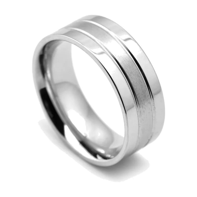 Biker Ring mit gebürsteter Oberfläche, Edelstahl