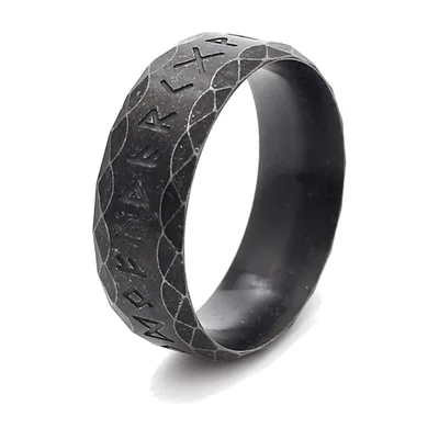 Viking Rune and Celtic Knot Ring, 316L Stainless Steel