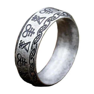 Anillo del Sello de Satán, Acero Inoxidable Antiguo