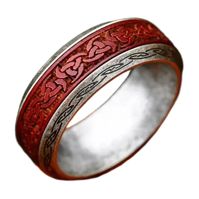 Keltischer Knoten Spinnerring mit roter Einlage, Edelstahl