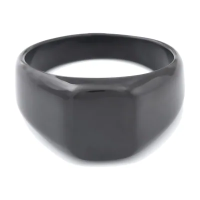 Anillo de Sello Cuadrado con Piedra de Ónix, Acero Inoxidable