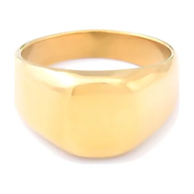 Anillo Sello con Ónix de Acero Inoxidable