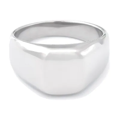 Anillo Sello Cuadrado con Ónix de Acero Inoxidable