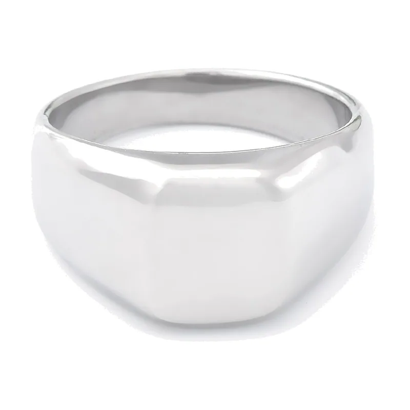 Chevalière Carrée avec Onyx en Acier Inoxydable