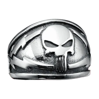 Anello Teschio con Saette in Acciaio Inossidabile 316L