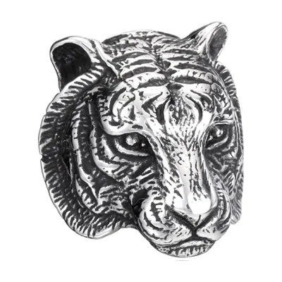 Tigerkopf Statement-Ring aus 316L Edelstahl