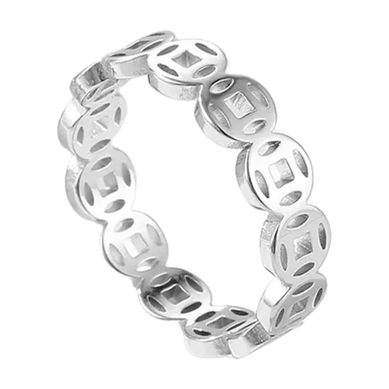Herren Ring mit Münz-Motiv, 316L Edelstahl