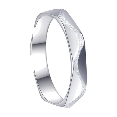 Geometric Rhombus Band Ring, Stainless Steel