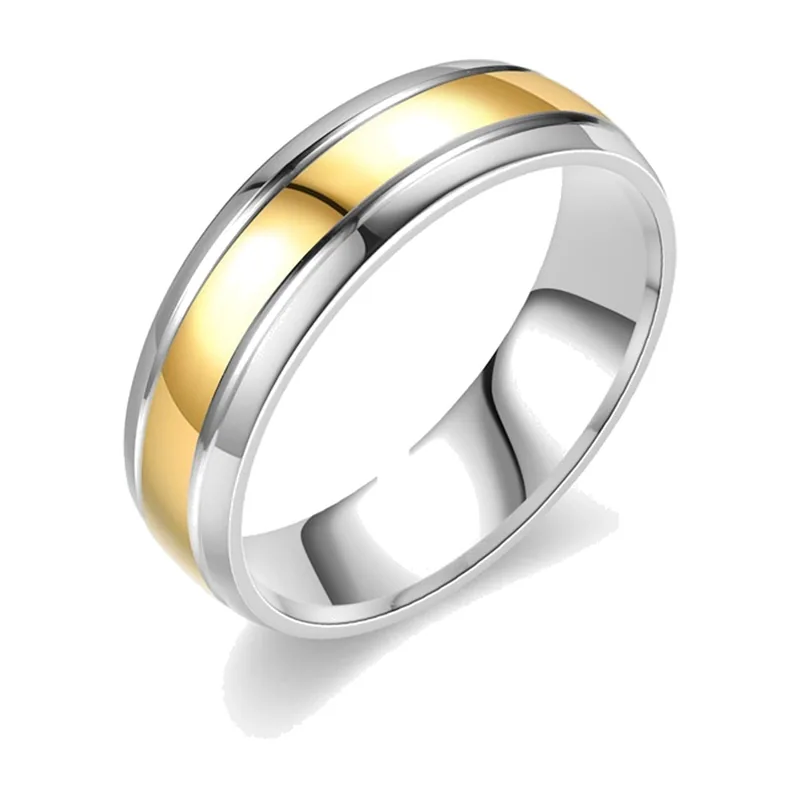 Bague Alliance Bicolore, Acier Inoxydable 316L