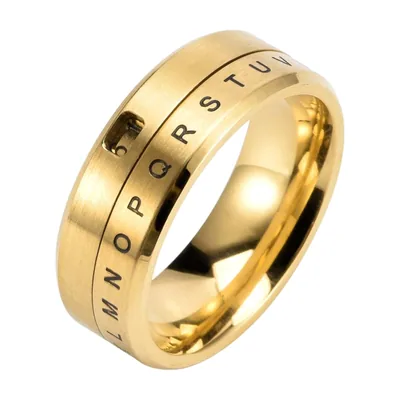 Bague Spinner Alphabet en Acier Inoxydable 316L