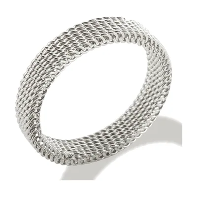 Anillo de Cadena Trenzada, Acero Inoxidable 316L